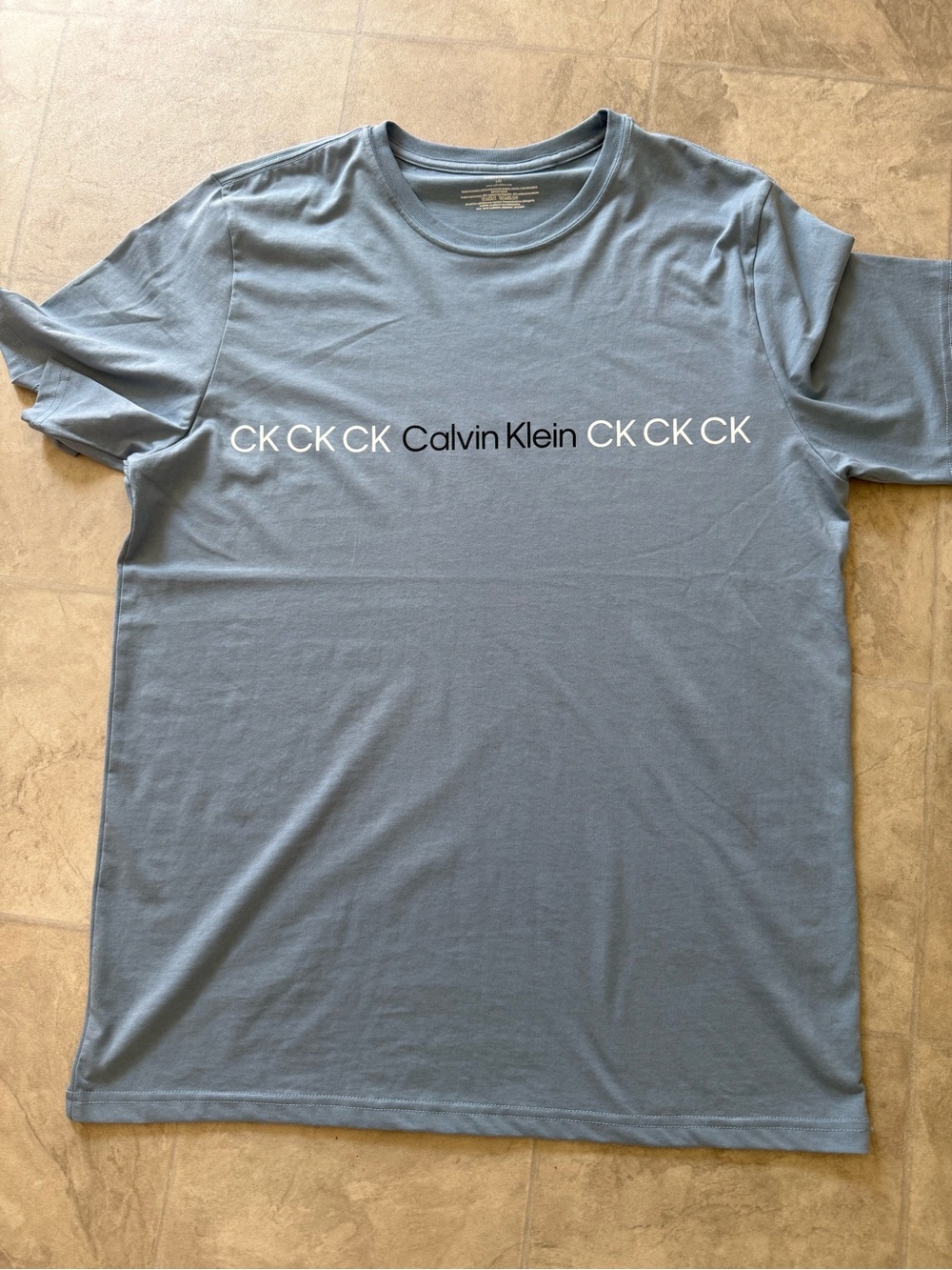 Calvin Klein Men's Slate Blue Logo Short-Sleeve Tee